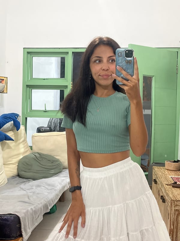 Woman takes mirror selfies in Kuta Selatan home