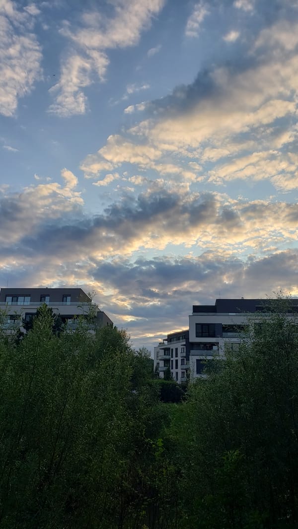 Evening along the river in Prešov, Slovakia