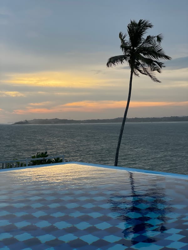 Sunset captured over ocean in Mirissa, Sri Lanka