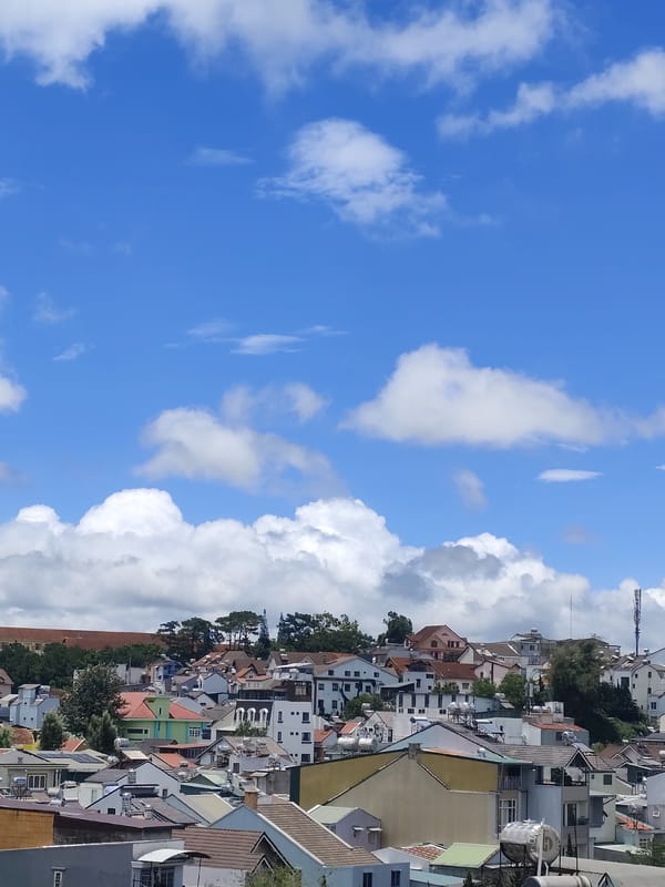 Morning cityscape view captured in Da Lat, Vietnam