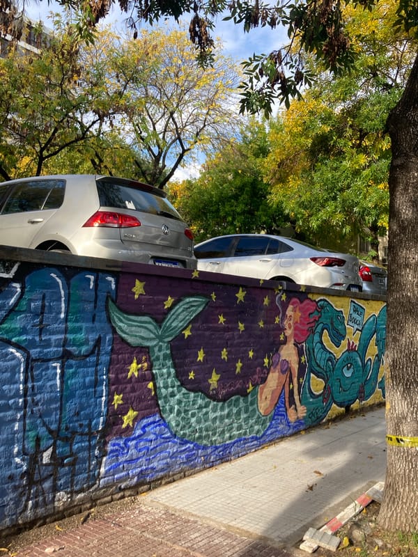 Urban street art and traffic scenes documented Friday evening