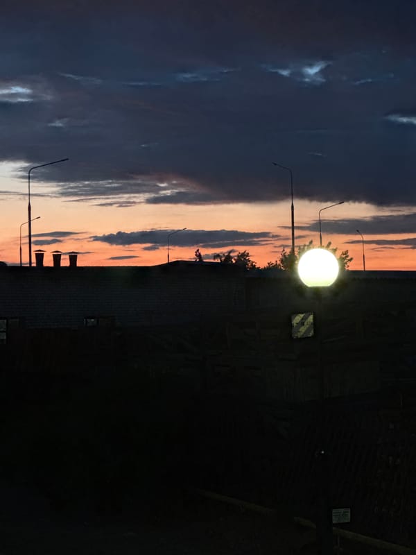 Twilight scene with artificial lighting observed in Volzhsky