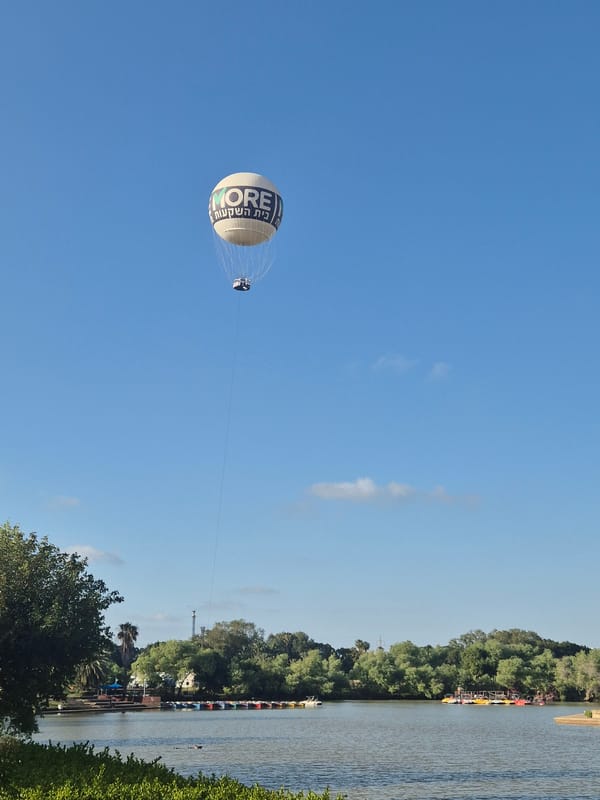 Tethered hot air balloon spotted over Tel Aviv
