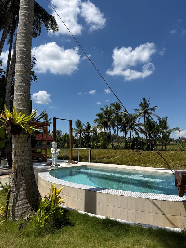 Morning documentation of tropical resort facilities in Gubug, Indonesia