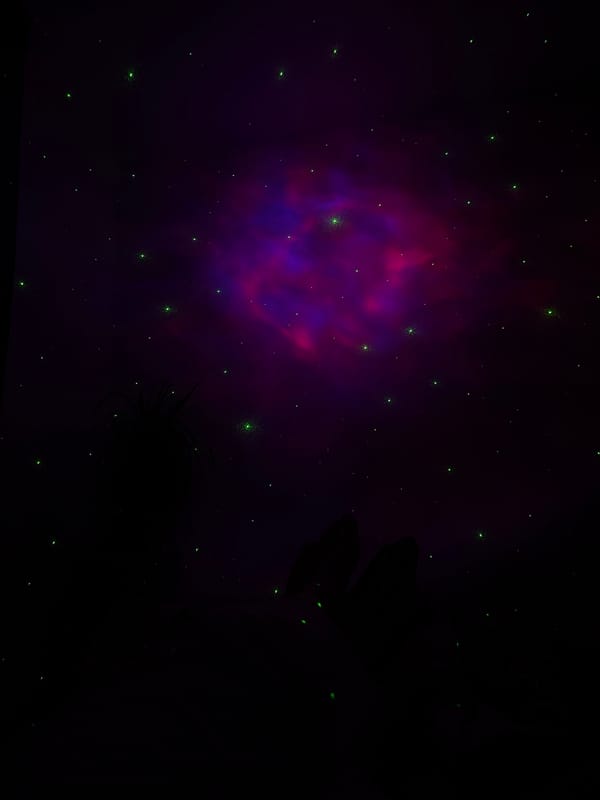 Galaxy projector turns a Perm bedroom into a nebula