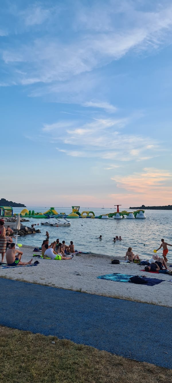 Sunset hour along Pula's beachfront, Croatia