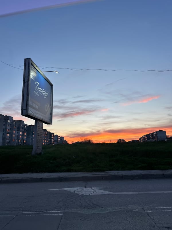 Sunset street scene captured in Varna, Bulgaria
