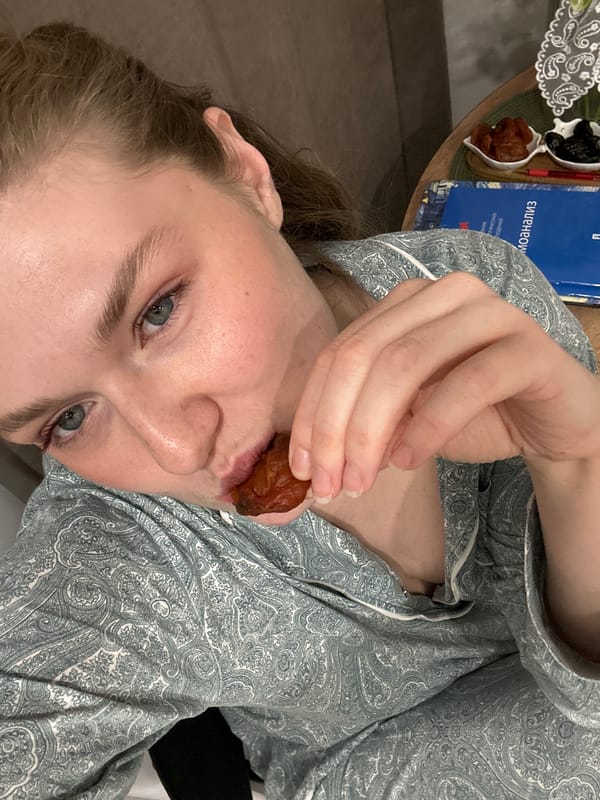 Woman documents evening at home with selfies and personal moments