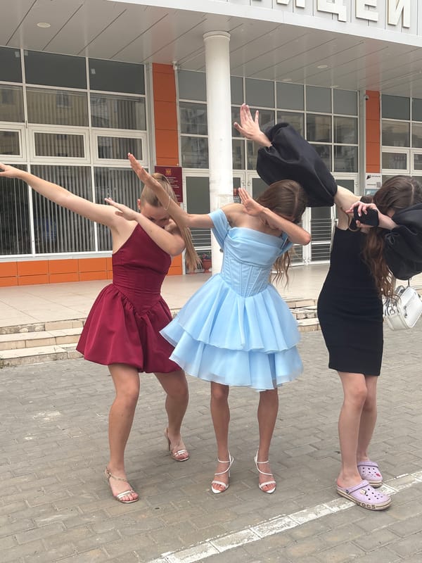 Graduation day outside Lyceum No. 2 in Astrakhan
