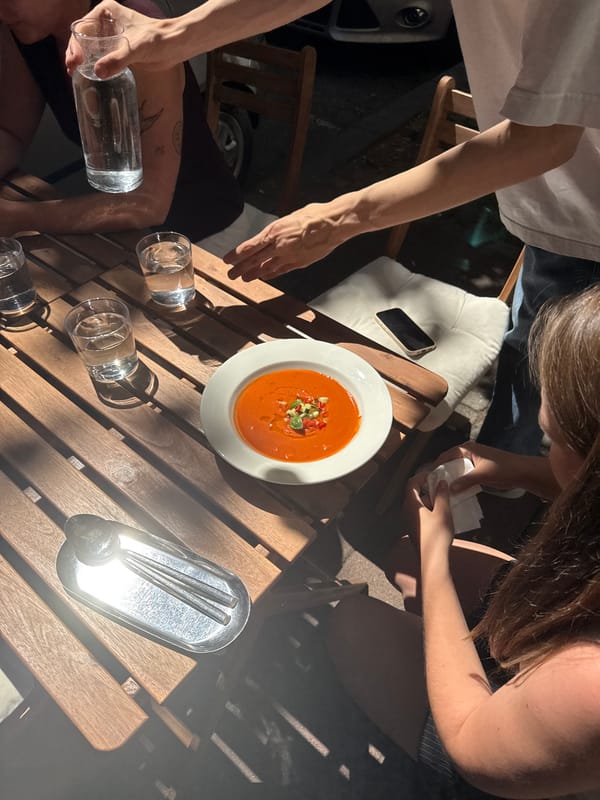 Friends share lunch and selfies at Belgrade cafe