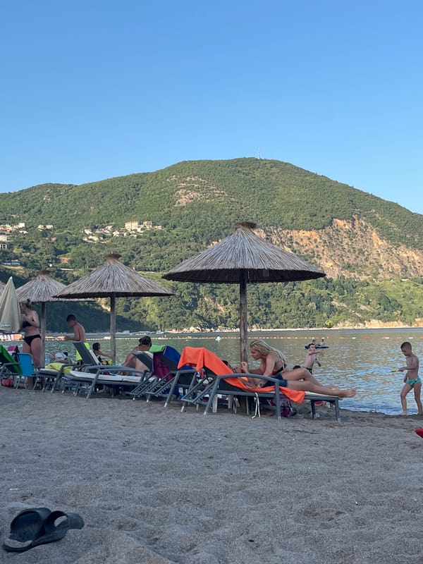 Afternoon beach day on the Montenegro coast