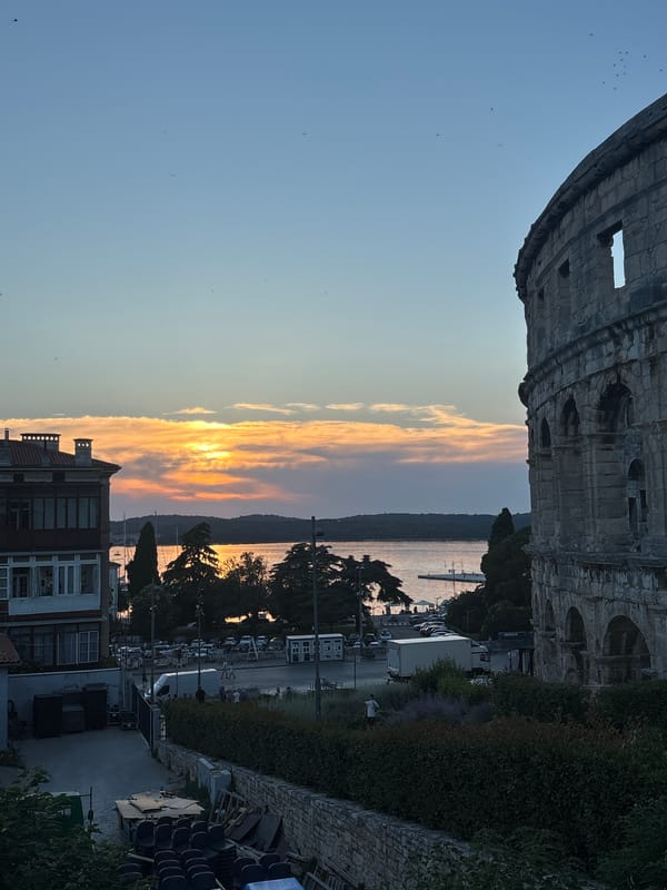 Evening visit to Pula Arena and the surrounding old town