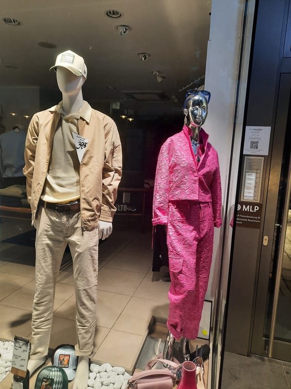 Evening window shopping and fireworks documented in Rosenheim, Germany