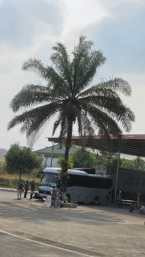 Morning scenes documented at Bo Y bus station and hillside