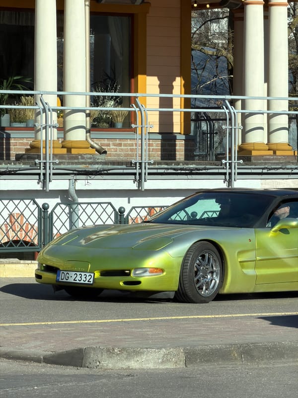 Pearlescent Green Corvette Spotted on Riga Streets