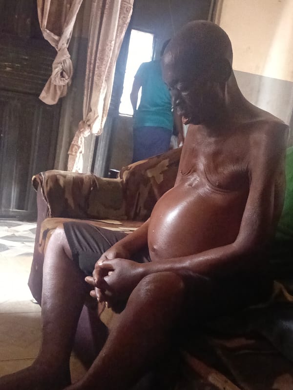 Elderly man observed resting indoors in Akwanga, Nigeria
