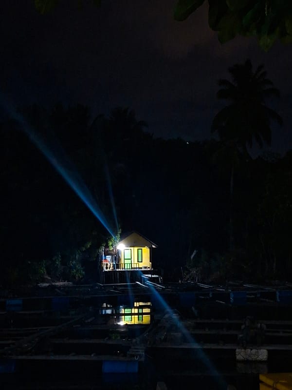Blue light beam spotted near aquaculture facility in Lhokseumawe