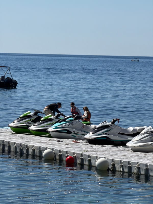 Morning water sports activity documented at Budva Montenegro marina