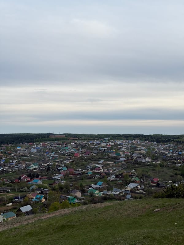 Couples and motorcyclists enjoy afternoon in rural Ольховка, Russia