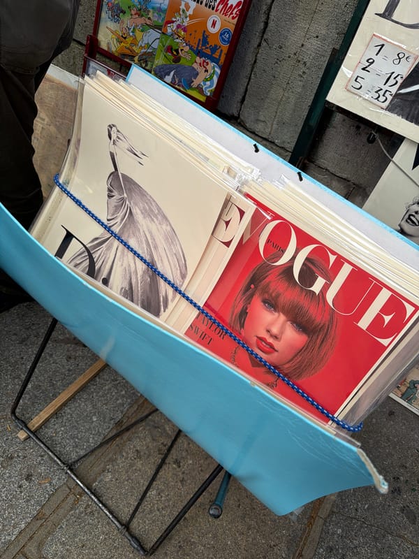 Paris vendor displays Taylor Swift Vogue covers amid spring advertising