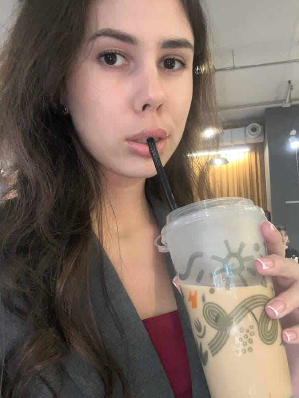 Woman's morning coffee shop and mall visit documented