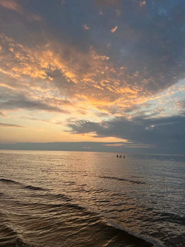 Sunset over the Baltic Sea at Jūrmala beach
