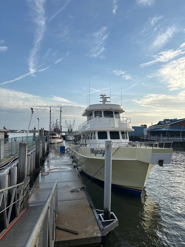 Boat 'Majesty' docked at Jacksonville pier Saturday morning