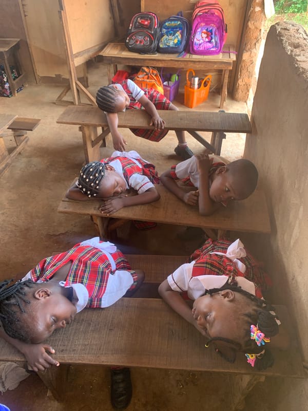 Nigerian students observed during regular school day activities