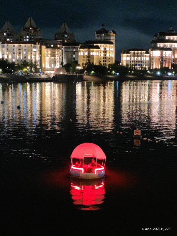 Night out on Astana's Ishim embankment: slides, street art, and toys