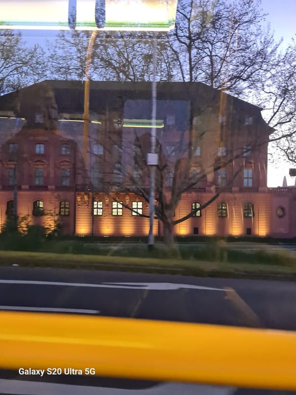 Evening commute captures Rhine-Main cityscapes from public transport
