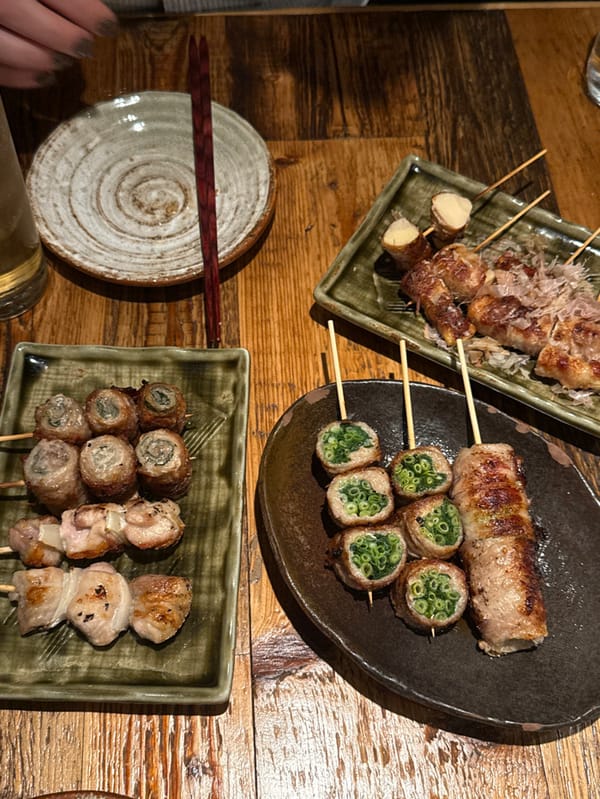 Japanese skewer dining experience captured in Shibuya restaurant
