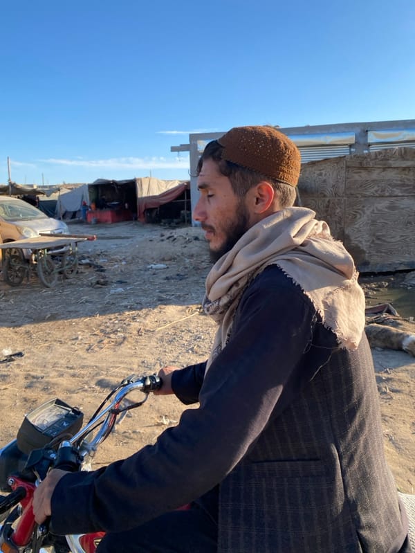 Livestock market operates under clear skies in Jabadar, Afghanistan