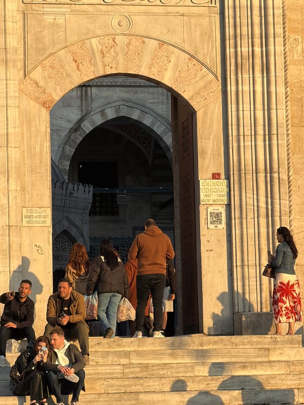 Historic Istanbul mosque documented in golden afternoon light