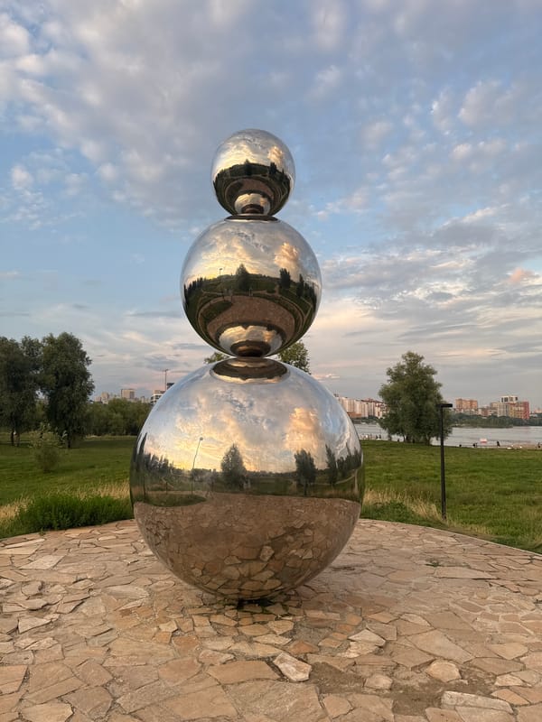 Afternoon at a Novosibirsk park and stadium district