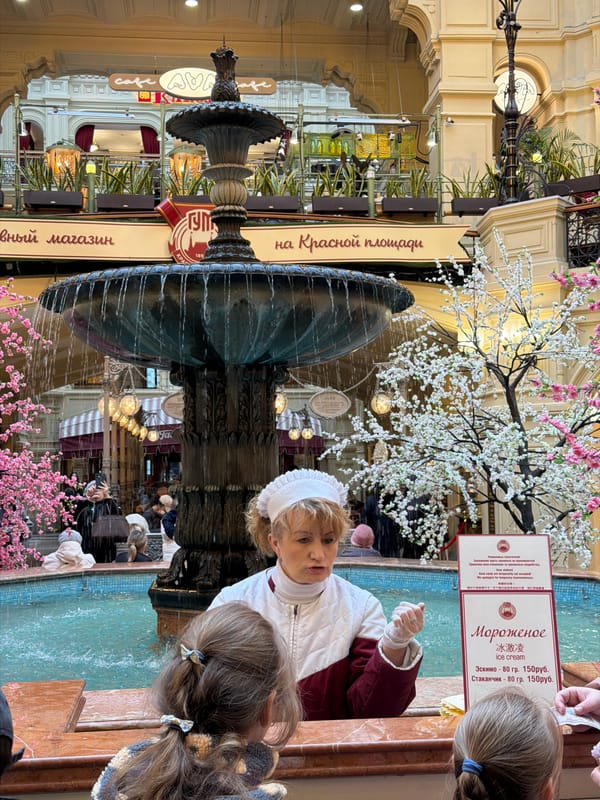 Ice cream purchase at Moscow's GUM department store