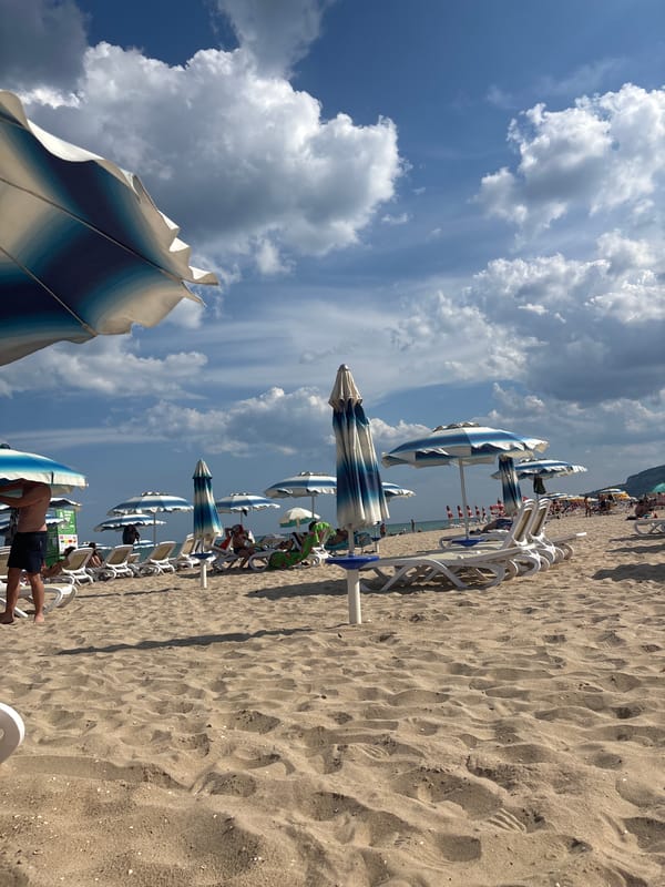 Busy and quiet moments along an Obrochishte beach