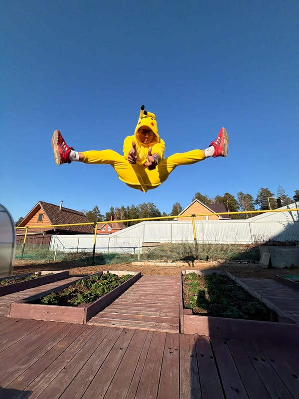 Pikachu-costumed performer does acrobatics in Chaikovsky, Russia