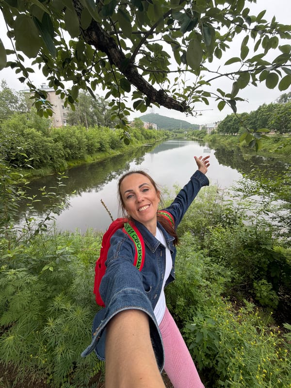Selfies and river views along the Bolshaya Bira in Birobidzhan