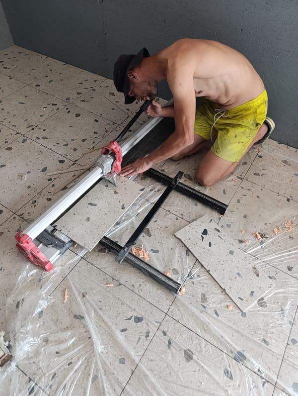 Gym renovation in progress in Ladyzhyn, Ukraine