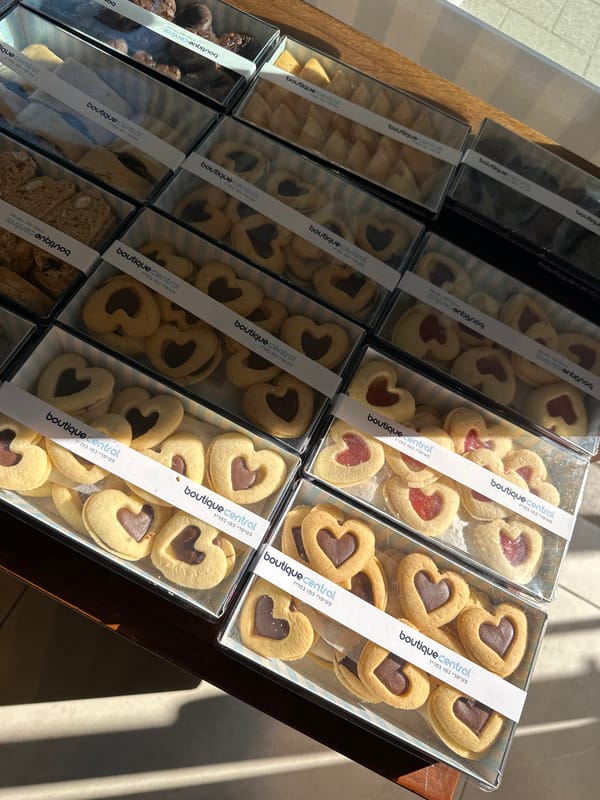 Netanya bakery loaded with pastries, cookies, and cakes