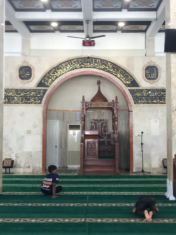 Morning documentation of mosque architecture in Tambontunong, Indonesia
