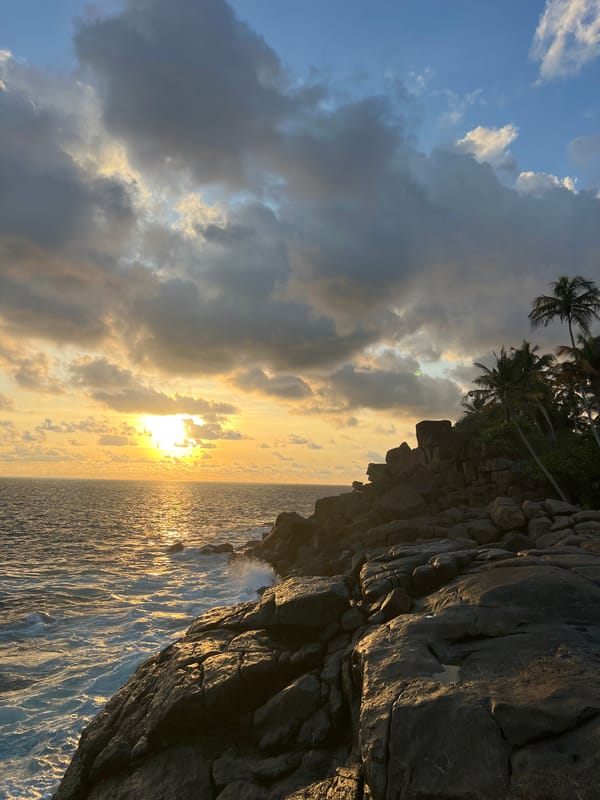 Sunset captured at Rumassala coastline, Sri Lanka