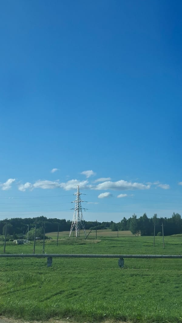 Afternoon drive through Myadzyel, Belarus countryside and town