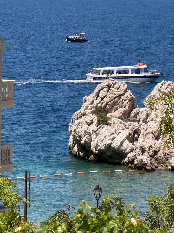 Summer beach day in Pržno, Montenegro from multiple viewpoints