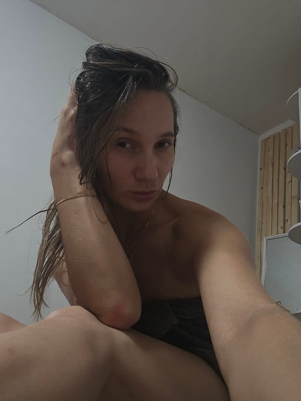 Post-shower selfie session at home in Chaikovsky, Russia