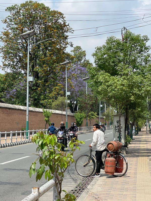 Early morning street life documented across Kathmandu neighborhoods
