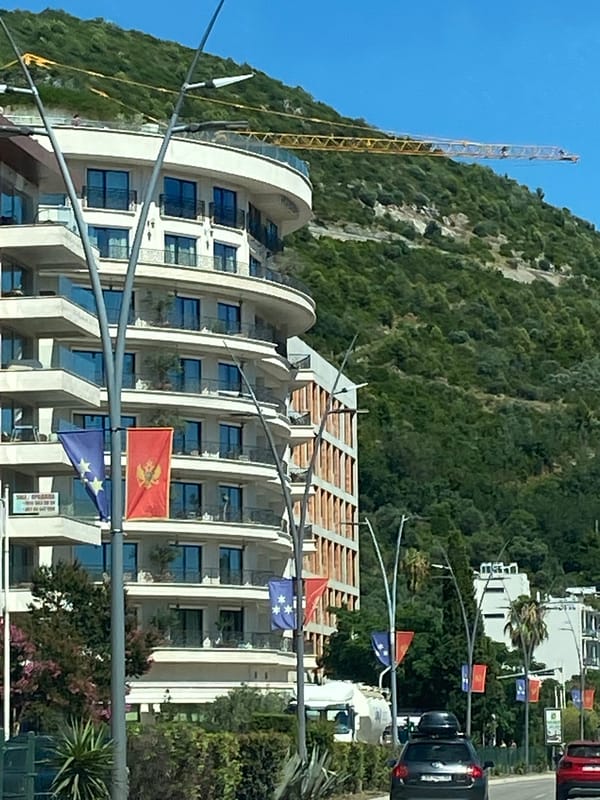 Busy summer afternoon along Budva's beachfront streets