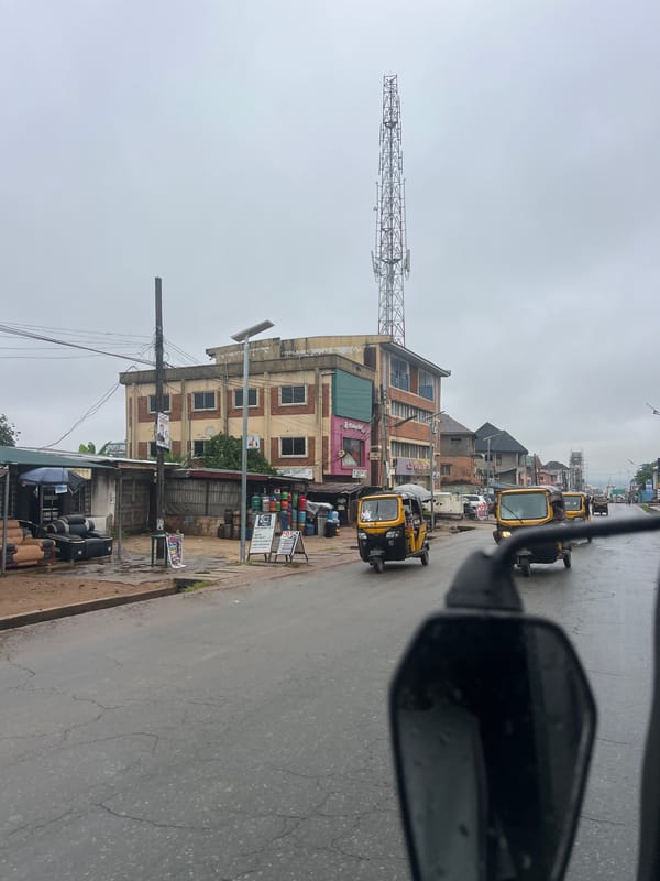 Wet streets and daily life in Onitsha after rain