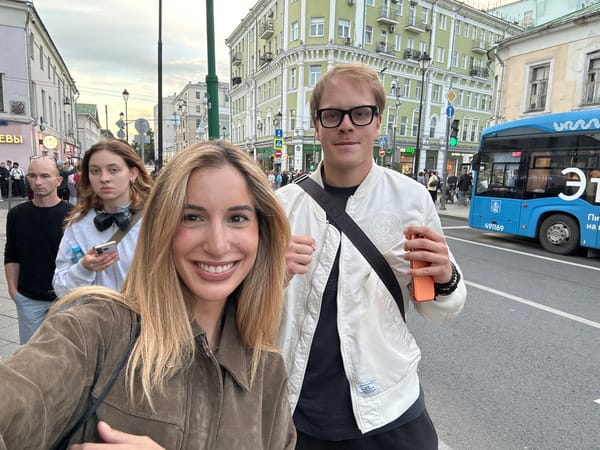A Moscow night out: streets, a comedy show, and dinner