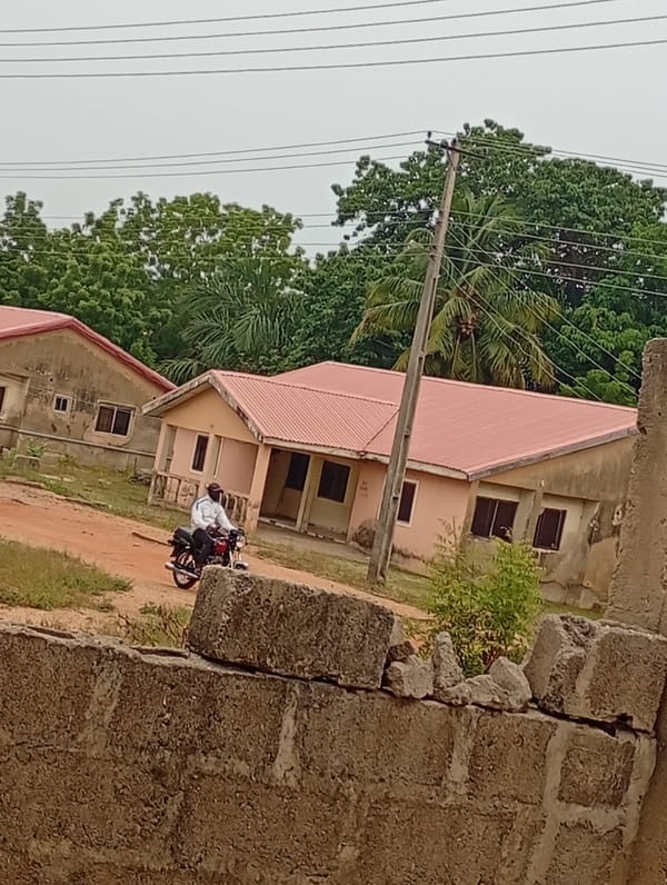 Morning life documented in residential area with red-roofed buildings
